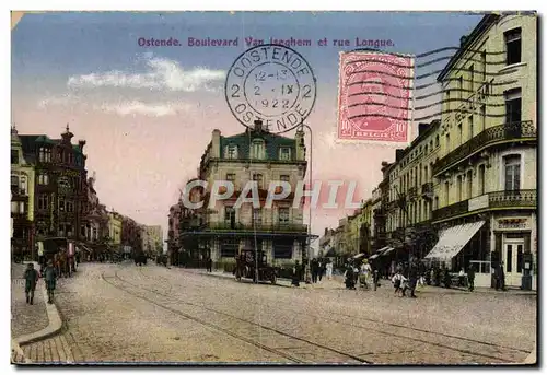 Cartes postales Ostende Boulevard Van Iseghem et rue Longue