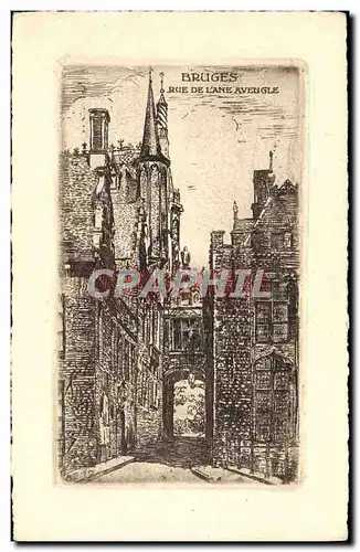 Cartes postales Bruges Rue de L'ane Aveugle Ane Mule
