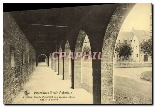 Ansichtskarte AK Maredsous Eglise Abbatiale Le cloitre ouvert Monument des anciens eleves tues a la guerre