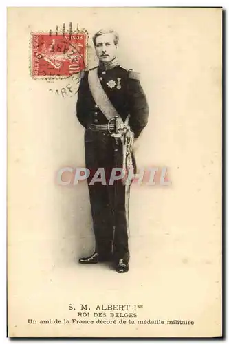 Cartes postales Albert Roi des Belges Des Un ami de la France decore de la medaille militaire