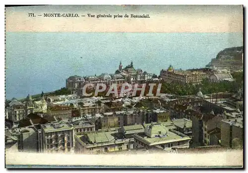 Ansichtskarte AK Monaco Monte Carlo Vue Generale prise de Beausoleil