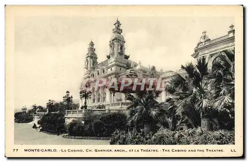 Cartes postales Monte Carlo Le Casino et le theatre