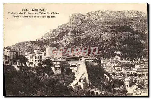 Cartes postales Monaco Palais du Prince et Tete de Chien