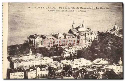 Cartes postales Monte Carlo Vue Generale de Beausoleil Le casino