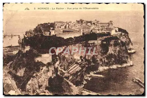 Cartes postales Monaco Le rocher Vue Prise de L&#39Observatoire