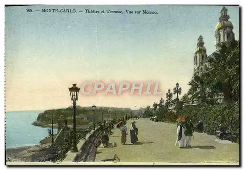 Cartes postales Monte Carlo Theatre et Terrasse Vue sur Monaco