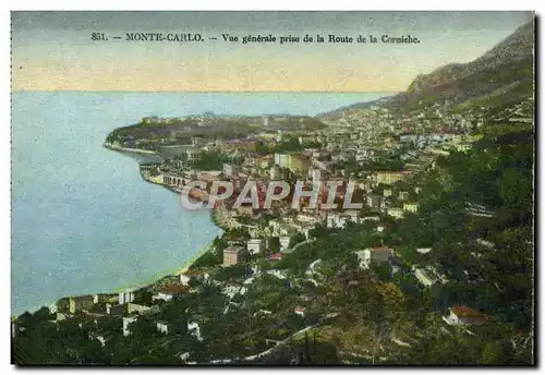 Cartes postales Monte Carlo Vue Generale Prise de La Route de la Corniche