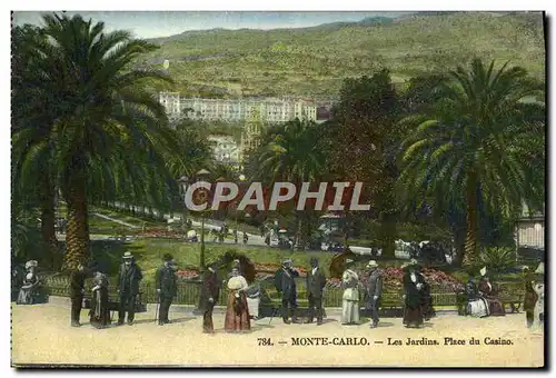 Cartes postales Monte Carlo Les Jardins Place du Casino