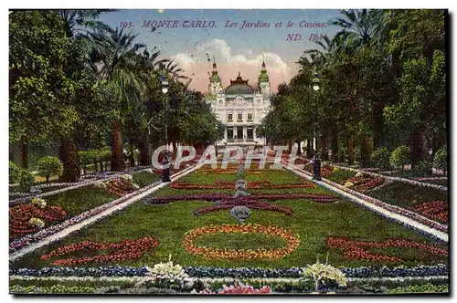 Cartes postales Monte Carlo Les Jardins et le Casino