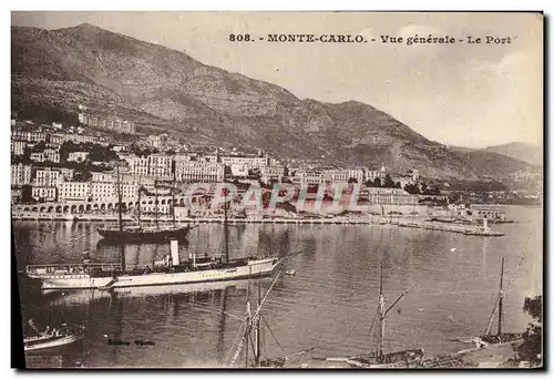 Cartes postales Monte Carlo Vue generale Le port Bateaux