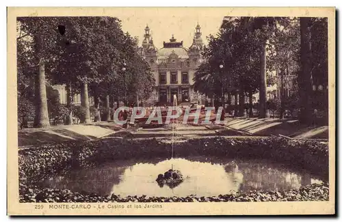 Cartes postales Monaco Monte Carlo le casino et les jardins