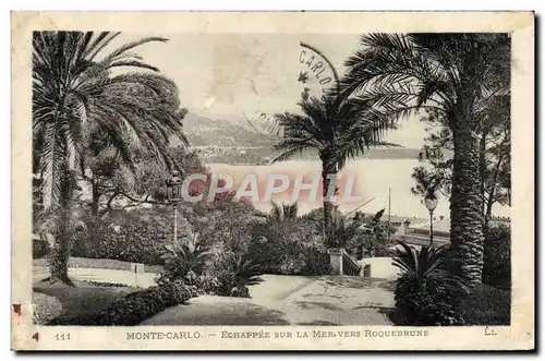 Cartes postales Monaco Monte Carlo Echappee sur la mer vers roquebrune