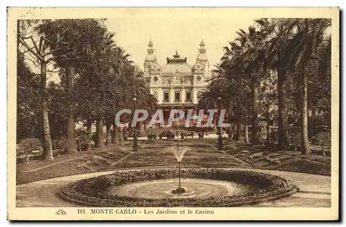 Cartes postales Monaco Les jardins et le casino