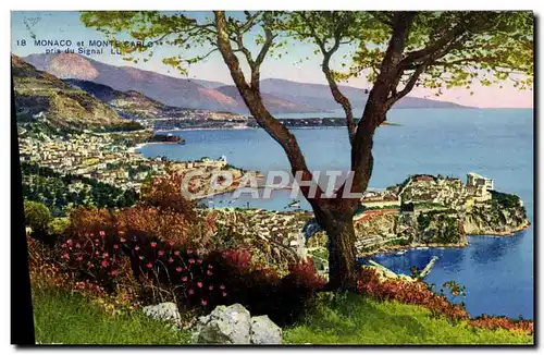 Cartes postales Monaco et Monte Carlo pris du Signal