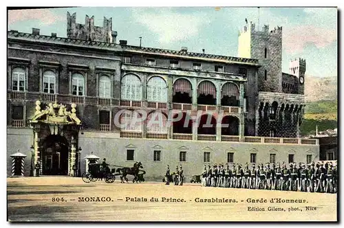 Cartes postales Monaco Palais du Prince Carabiniers Garde d'honneur Militaria
