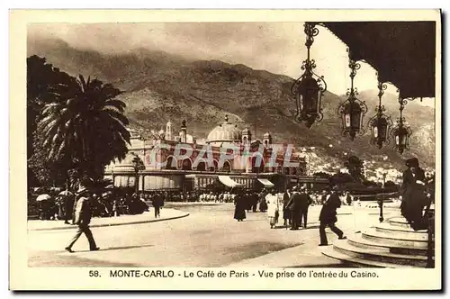 Cartes postales Monte Carlo Le Cafe de Paris Vue Prise de l'entree du casino