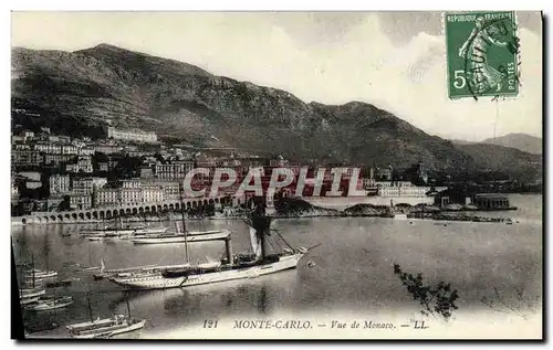 Cartes postales Monte Carlo Vue de Monaco Bateau