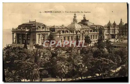 Cartes postales Monte Carlo Vue d&#39ensemble du Casino