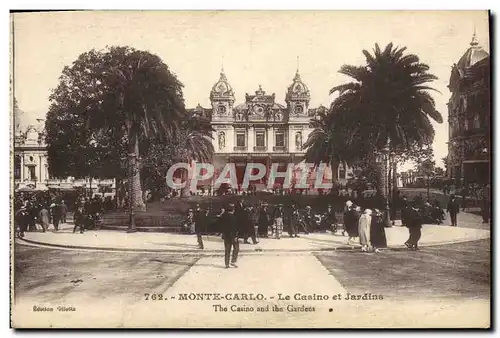 Cartes postales Monte Carlo Le Casino et Jardins