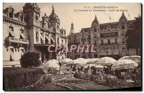 Cartes postales Monte Carlo Le Casino et Terrasse Cafe de Paris