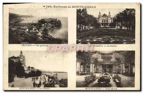 Cartes postales Monte Carlo Environs Monavo Theatre Casino SAlle de jeu