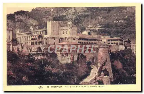 Cartes postales Monte Carlo Palais du Prince et la Montee Major