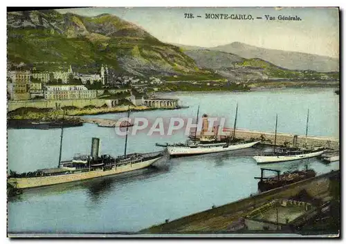 Cartes postales Monte Carlo Vue Generale Bateaux