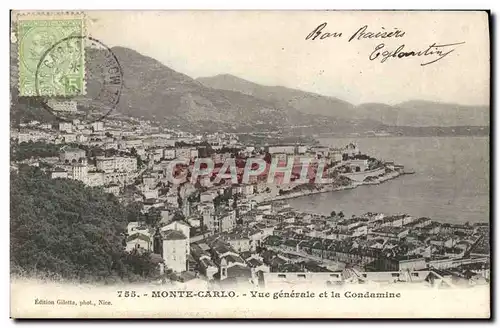 Cartes postales Monte Carlo Vue Generale et la Condamine