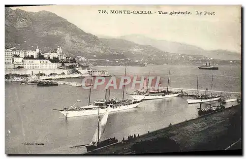 Cartes postales Monte Corlo Vue Generale Le Port Bateaux