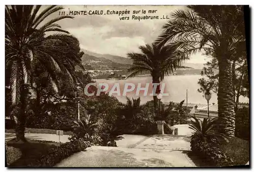 Cartes postales Monte Carlo Echappee sur la Mer vers Roquebrune