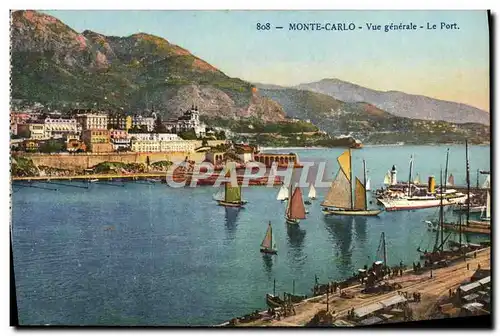 Ansichtskarte AK Monte Carlo Vue Generale Le Port Bateaux