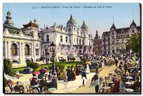 Cartes postales Monte Carlo Place du Casino Terrasse du Cafe de Paris