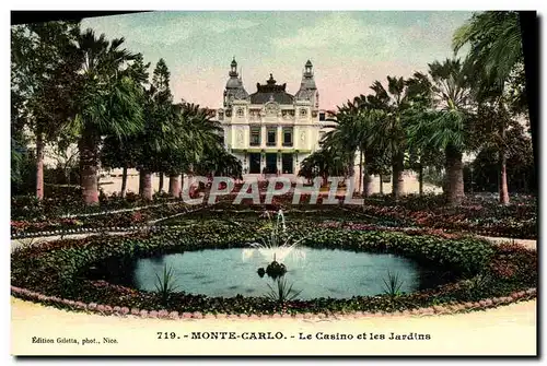 Cartes postales Monte Carlo Le Casino et les Jardins