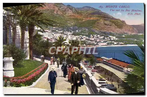 Cartes postales Monte Carlo Vue Sur Les Bas Moulins
