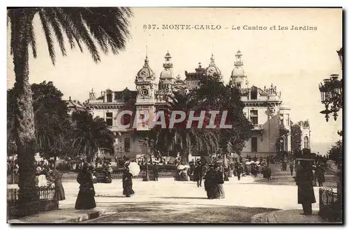 Cartes postales Monte Carlo Le Casino et les Jardins