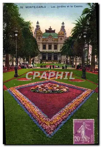 Cartes postales Monte Carlo Les Jardins et le Casino