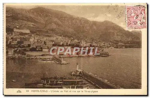 Cartes postales Monte Carlo L&#39Entree du Port et Vue Sur Le tir au Pigeon