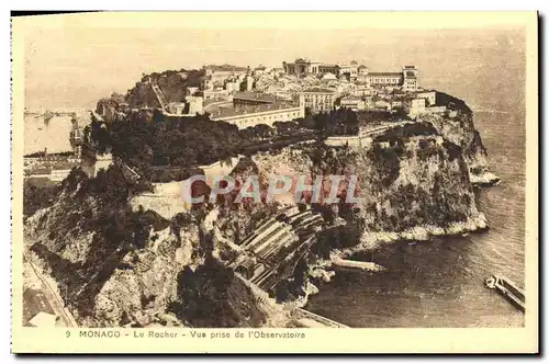 Cartes postales Monaco Le Rocher Vue Prise de L'Observatoire