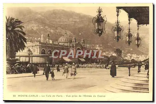 Ansichtskarte AK Monte Carlo Le Cate de Paris Vue Prise de L&#39Entree du Casino