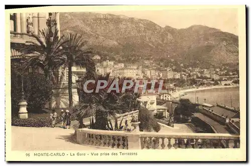Cartes postales Monte Carlo La Gare Vue Prise des Terrasses