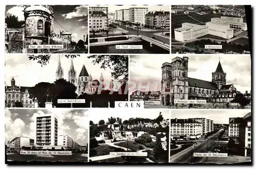 Cartes postales moderne Caen Pont Churchill Rue St Jean et Rue du 11 Novembre Universite