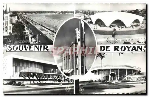 Cartes postales moderne Royan La Plage Le Marche L&#39Eglise Palais des Congres Casino