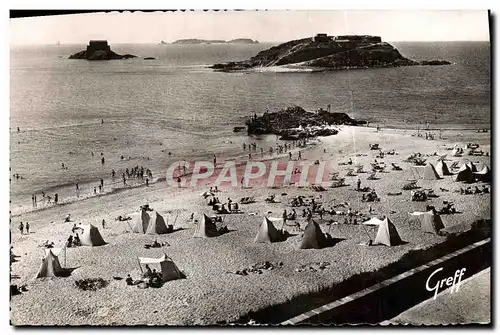 Cartes postales moderne Saint Malo La Plage le Grand Bey le Petit Bey et l&#39Ile Cezambre