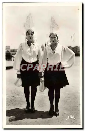 Moderne Karte Les Sables d&#39Olonne Sablaises folklore Costume