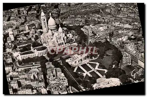 Cartes postales moderne Paris Vue generale Le Square Willette et la Basilique du Sacre Coeur de Montmartre