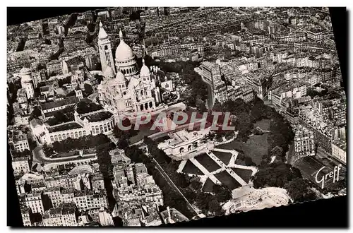 Moderne Karte Paris Vue generale Le Square Willette et la Basilique du Sacre Coeur de Montmartre