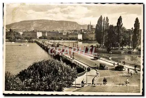 Ansichtskarte AK Geneve Pont du Mont Blanc et Ile Rousseau