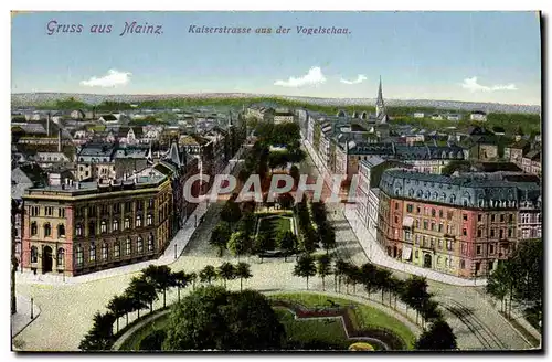 Cartes postales Gruss Aus Mainz Kaiserstrasse Aus Der Vogelschau