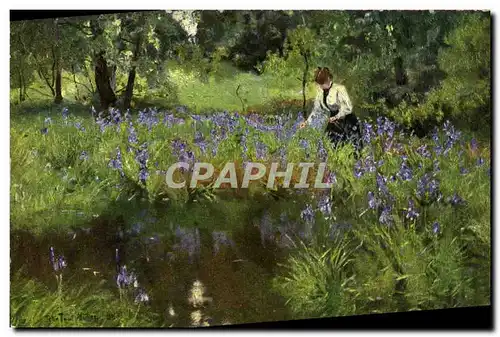 Ansichtskarte AK Fantaisie Femme au bord de l&#39eau