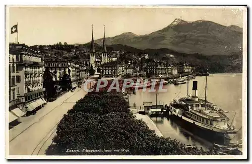 Cartes postales Luzern Schweizerhofquai mit Rigi Bateau